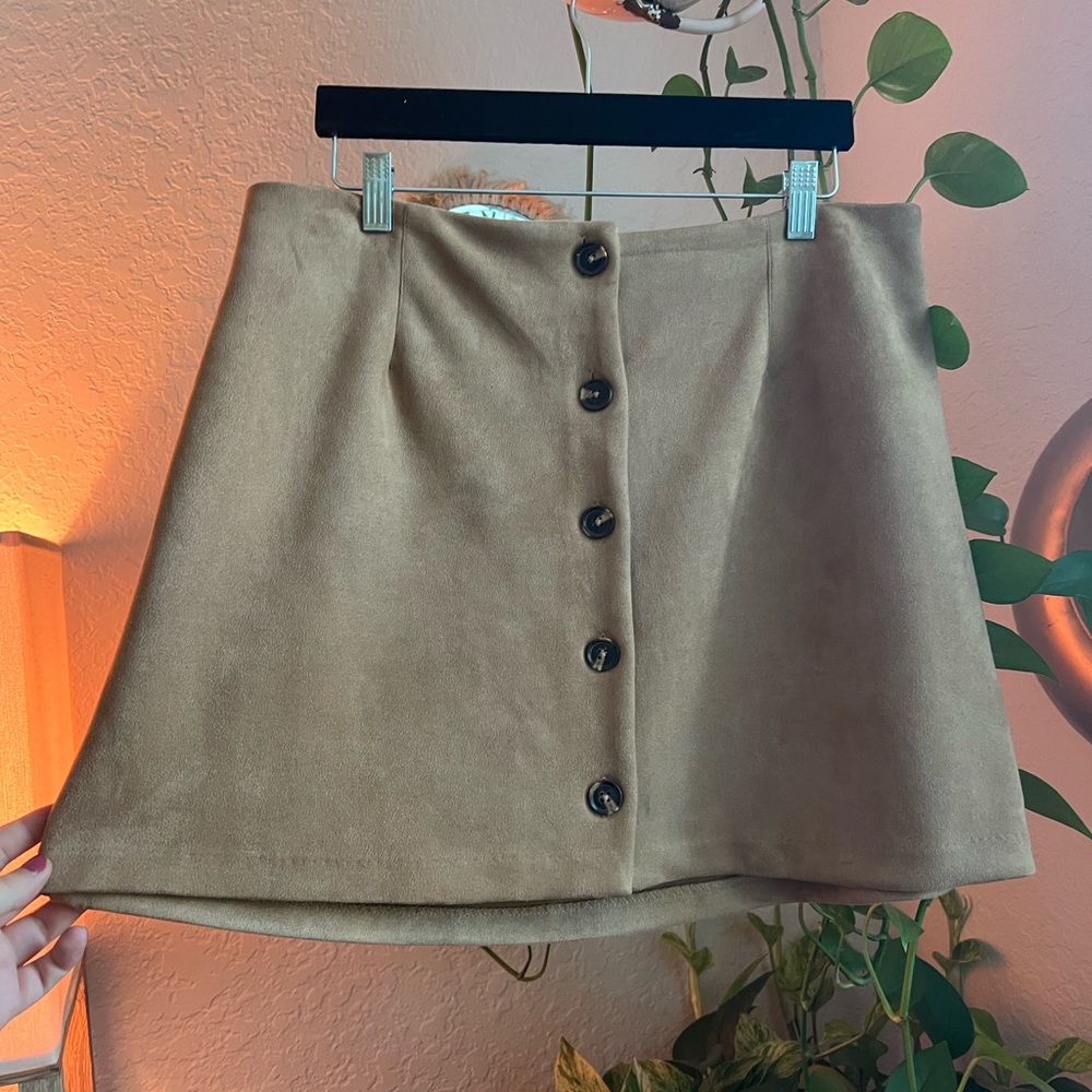 Wild Fable suede brown mini skirt